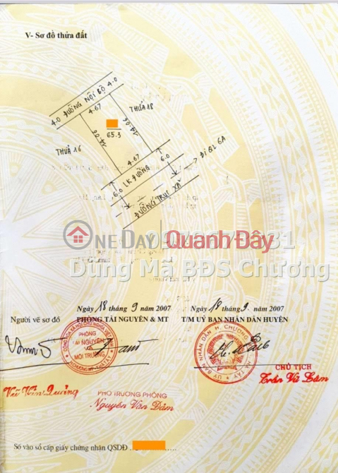 4TY5 OWNED BUSINESS MAIN LOT OF LAND IN NGOC HOA-CHUONG MY _0