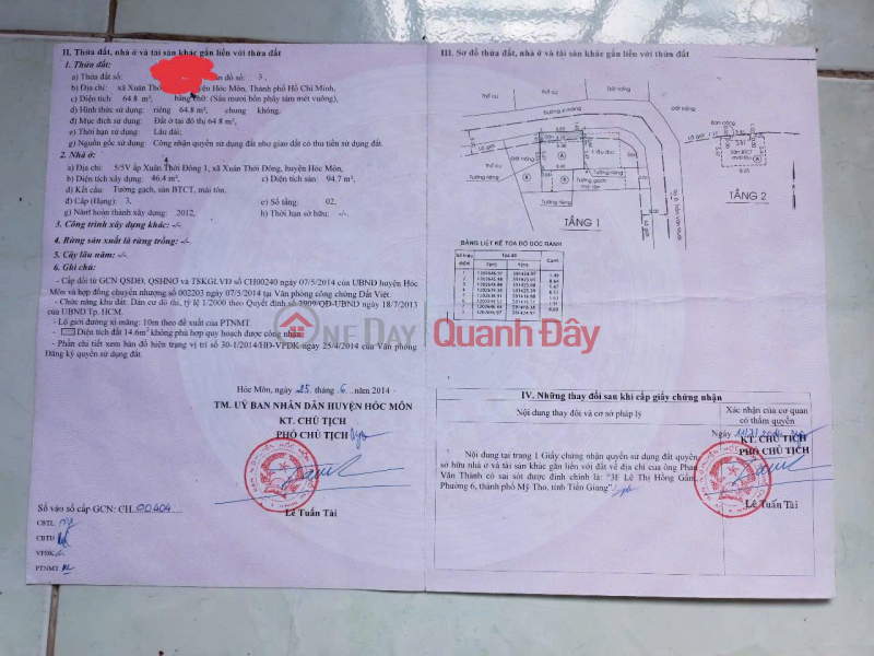 Property Search Vietnam | OneDay | Residential | Sales Listings, OWNER Needs to Sell Quickly House 1 Ground Floor 1 Floor in Xuan Thoi Dong Commune, Hoc Mon, HCMC