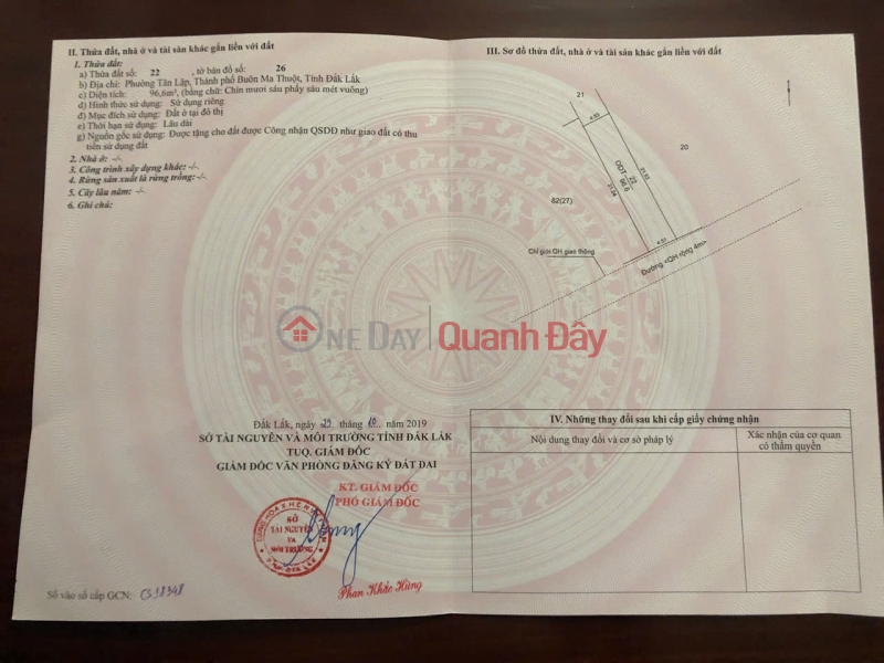 Bán nhà hẻm Nguyễn Tất Thành, Buôn Ma Thuột, giá 2,88 tỷ; TC 96m2, MT 4,5m, ô tô tới nơi. Niêm yết bán