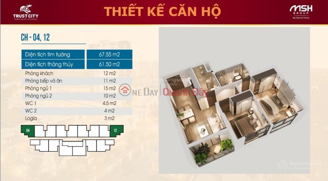 Property Search Vietnam | OneDay | Nhà ở | Niêm yết bán Hơn 1,6tỷ sở hữu căn ĐN 2 phòng ngủ cao cấp