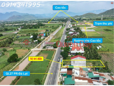 Nút giao cao tốc Ninh Thuận. Mặt đường QL27A, 20x50m sân bay Thành Sơn 5km, QL1 6km _0
