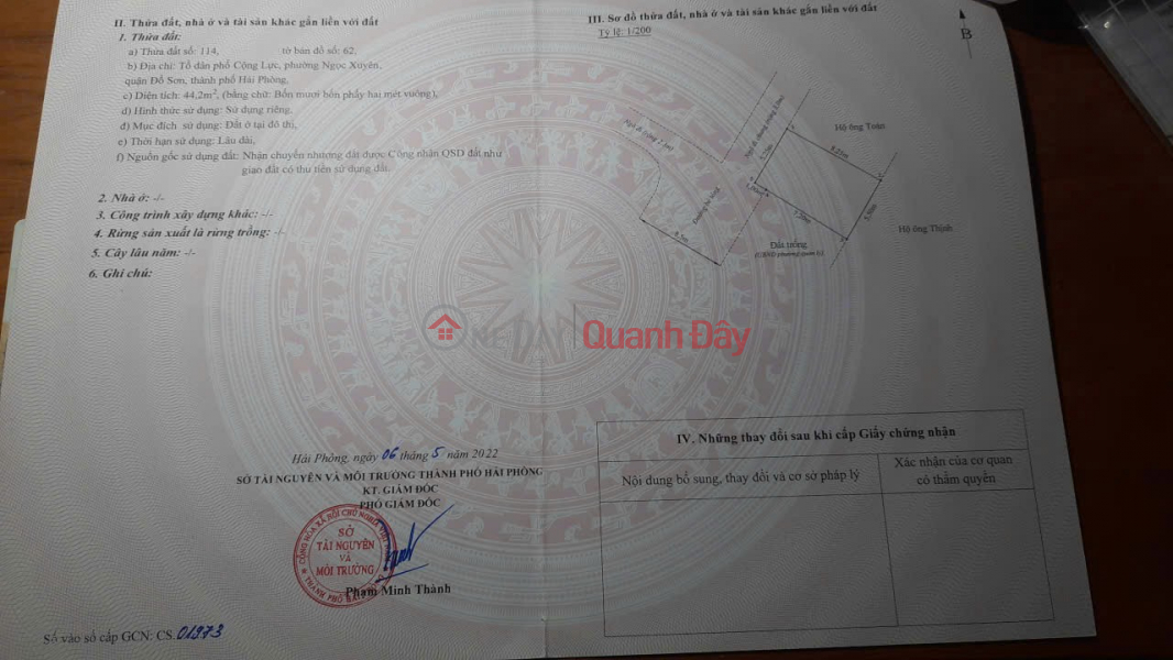 GIÁ HIẾM TRUNG TÂM ĐỒ SƠN – CHỈ 1.3X TỶ – ZALO 0567 222 555 Niêm yết bán