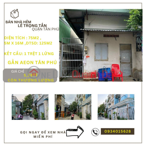 Bán đất TẶNG Dãy Trọ Lê Trọng Tấn 75m2, 5,39tỷ - DÒNG TIỀN 10tr/tháng _0