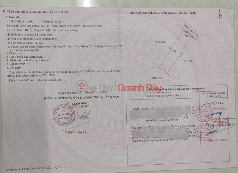 Property Search Vietnam | OneDay | Nhà ở Niêm yết bán, ĐẤT ĐẸP – ĐẦU TƯ SINH LỜI - Chính Chủ Cần Bán 2 Lô Đất Mặt Tiền Tại Quảng Nam