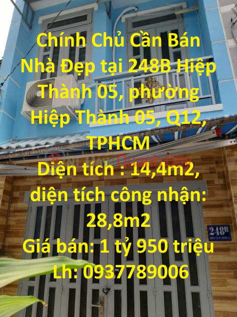 Chính Chủ Cần Bán Nhà Đẹp tại quận 12, TPHCM _0