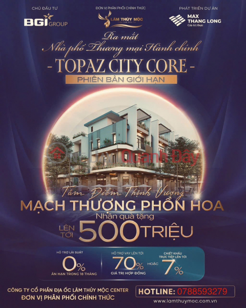 Townhouse for sale in TOPAZ CITY Hoang Quoc Viet, An Dong, Diamond Location in the Heart of Hue City. Sales Listings