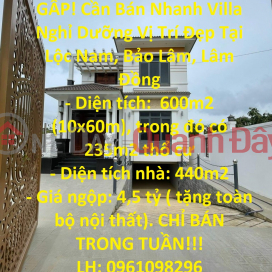 GẤP! Cần Bán Nhanh Villa Nghỉ Dưỡng Vị Trí Đẹp Tại Lộc Nam, Bảo Lâm, Lâm Đồng _0