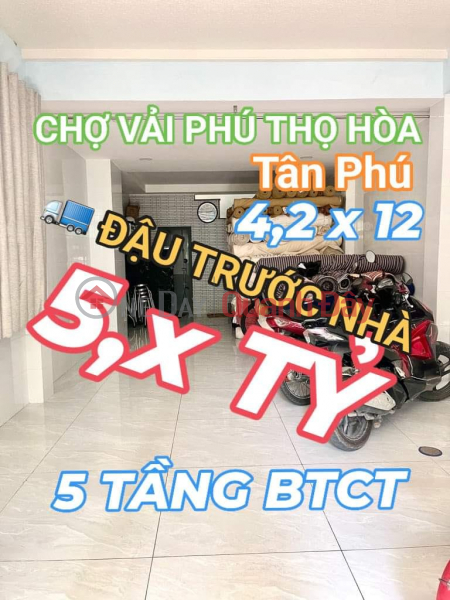 Nhà Siêu rẻ Phú Thọ Hòa - Tân Phú - 4,2 x 12, 4 tầng, nhỉnh 5 tỷ Niêm yết bán