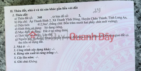 ĐẤT ĐẸP - GIÁ TỐT - Chính Chủ Cần Bán Lô Đất Xã Thanh Vĩnh Đông, Châu Thành, Long An _0