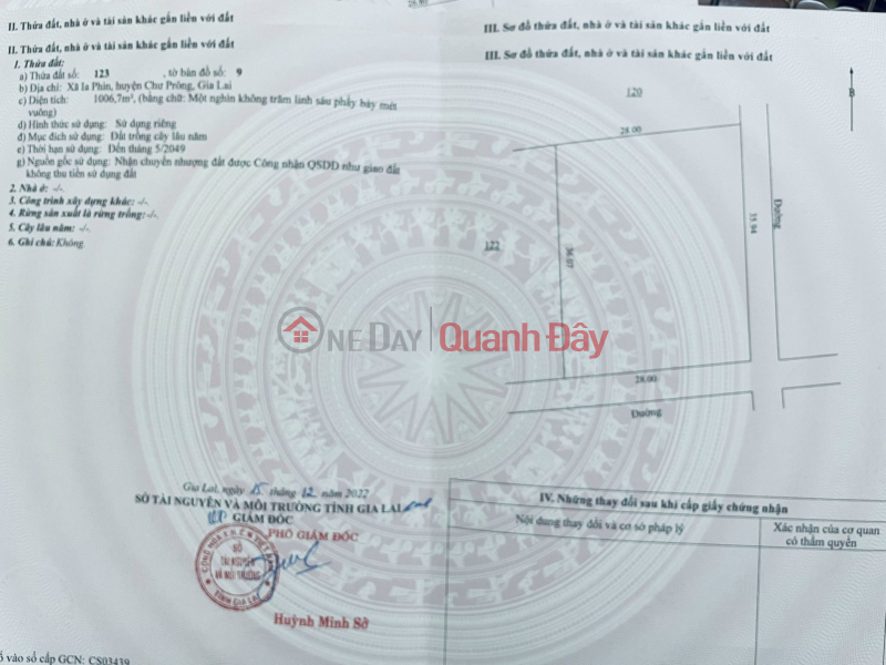 Property Search Vietnam | OneDay | Residential Sales Listings, Selling land in Chu P Rong Gia Lai 1000m for 200 million with separate red book