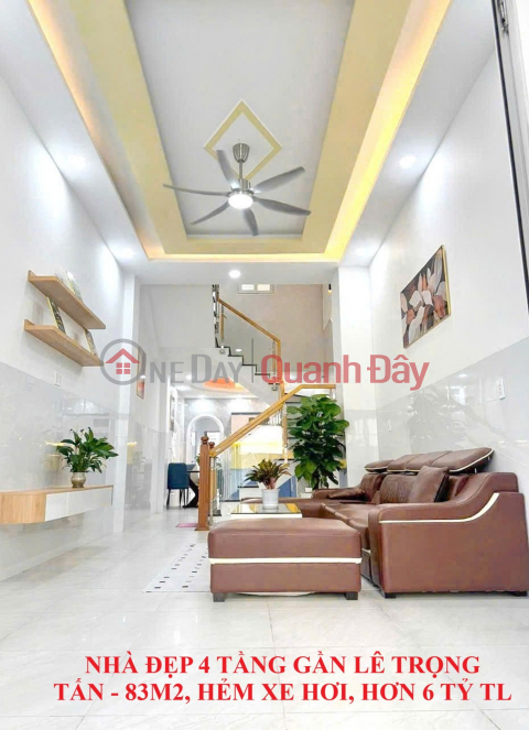 Beautiful 4-story house near Le Trong Tan Street, 83m2, car accessible alley, over 6 billion VND (negotiable). _0