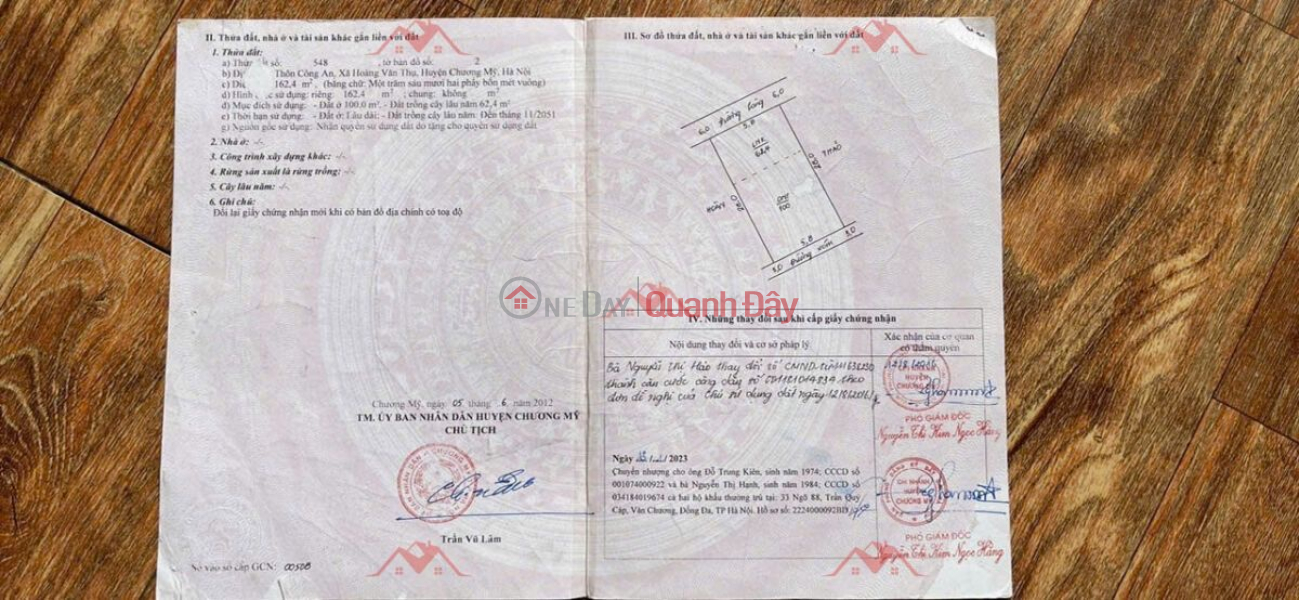 đ 2,6 tỷ CHÍNH CHỦ BÁN LÔ ĐẤT 162,4M TẠI HOÀNG VĂN THỤ-CHƯƠNG MỸ-HÀ NỘI