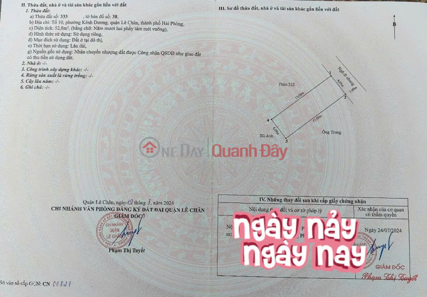 đ 4.3 Billion, House for sale in alley 89 Trai Le - 53m², 4 floors - Parking available right in front - beautiful, like new - price 4.3 billion VND