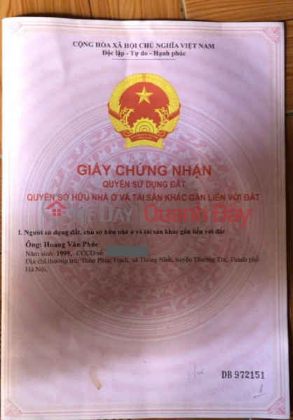đ 6.97 Billion, Owner selling a 178.6m2 house in Thong Nhat commune, Thuong Tin district - Near Ring Road 4, developed infrastructure.