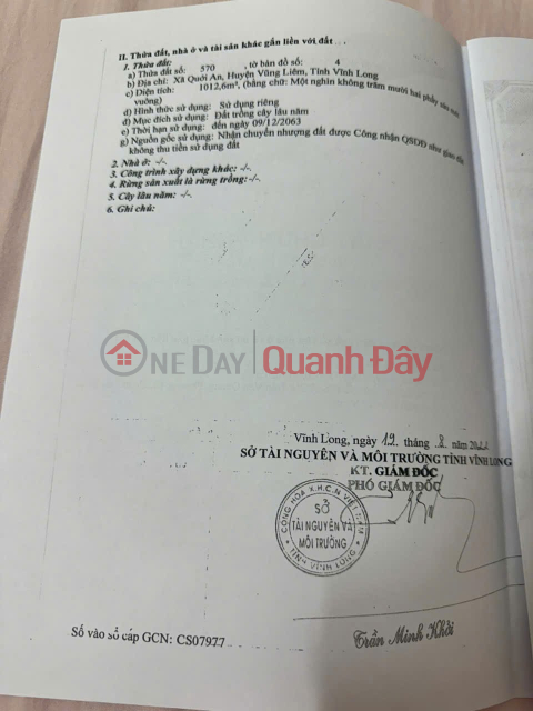 ĐẤT ĐẸP - GIÁ TỐT - Bán Đất Mặt Tiền Đường Tỉnh 901- Quới An - Vũng Liêm, Vĩnh Long _0