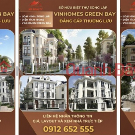 Owner needs to sell Single Villa (250m2),Semi-detached (150m2),Shophouse (95m2) Vinhomes Green Bay (no _0