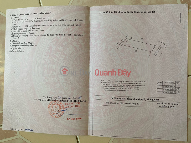 đ 2.19 Billion | 2 CONtiguous Land Lots for Sale, Full Residential Land – Vinh Hiep, Nha Trang City