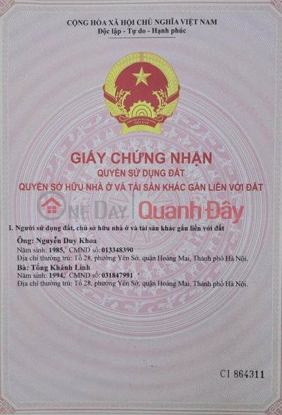 CHÍNH CHỦ Cần Bán Nhanh Căn Nhà Đẹp Tại Phường Yên Sở, Quận Hoàng Mai, TP Hà Nội Niêm yết bán