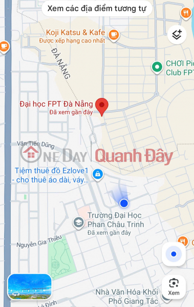 Property Search Vietnam | OneDay | Residential Sales Listings | ► Corner plot with 2 street frontages (7.5m wide) between FPT University and Phan Chau Trinh University, 100m2, 7.7m wide, 4.x billion VND.