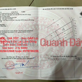 ĐẤT ĐẸP - GIÁ TỐT - Bán GẤP Lô Đất Phường 8 Đà Lạt Lâm Đồng _0