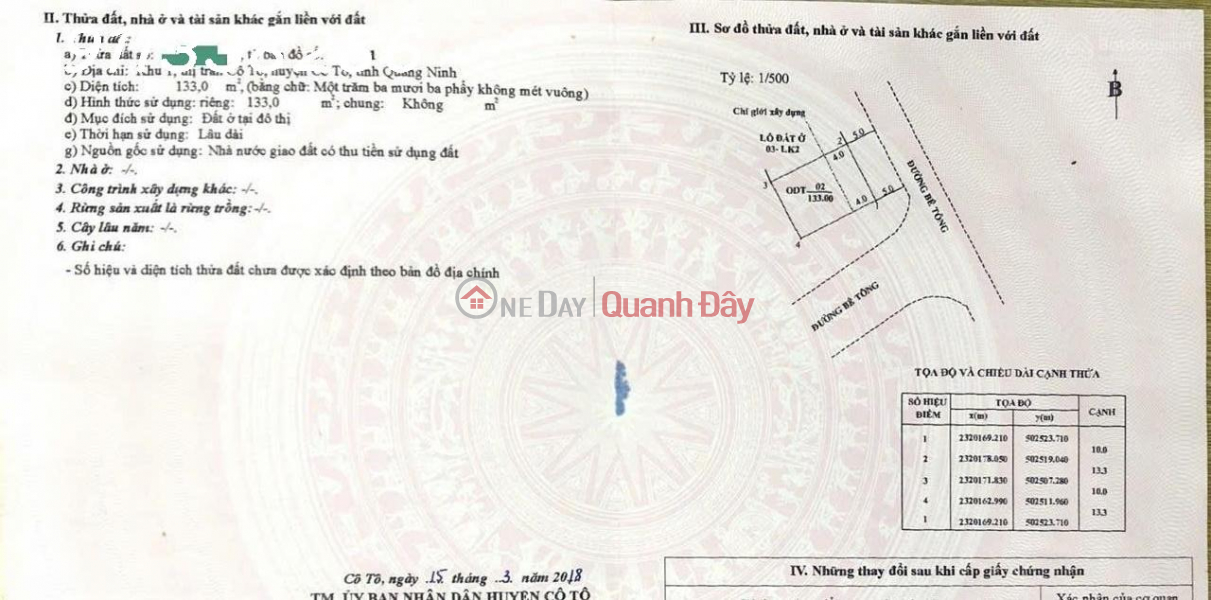 đ 10 triệu, Bán đất mặt biển tại Thị trấn Cô Tô - Quảng Ninh, phù hợp làm khách sạn, nhà hàng