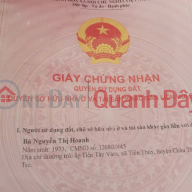 ĐẤT ĐẸP – GIÁ TỐT – CHÍNH CHỦ CẦN BÁN Đất Tại xã Tiên Thủy, Châu Thành, Bến Tre _0
