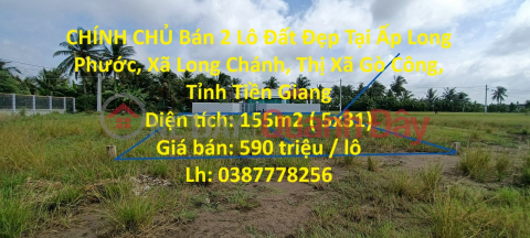 FOR SALE 2 Beautiful Land Lots In Long Chanh Commune - Go Cong Town - Tien Giang _0