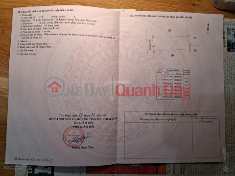 Đất tại TT. Quỳnh Côi giá chỉ hơn 900tr ngay ngã tư Bạt, trung tâm hành chính xã Quỳnh Phụ mới _0