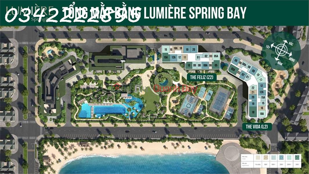 đ 4,88 tỷ Bán căn hộ 2PN view đẹp tại Lumiere SpringBay, 4,875 tỷ, 65m2. LH: 0342 222 895