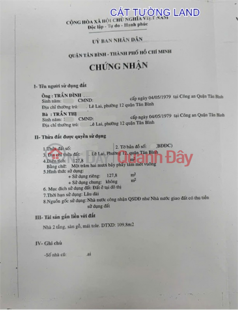 Bán nhà Lê Lai, khu Bàu Cát Tân Bình – 128m2, chỉ 9.5 tỷ _0