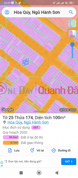 Property Search Vietnam | OneDay | Nhà ở, Niêm yết bán, Bán rẻ lô đất KĐT Ven Sông Hòa Quý đảo Đồng Nò diện tích 100 m2 Đất KT 5x20m