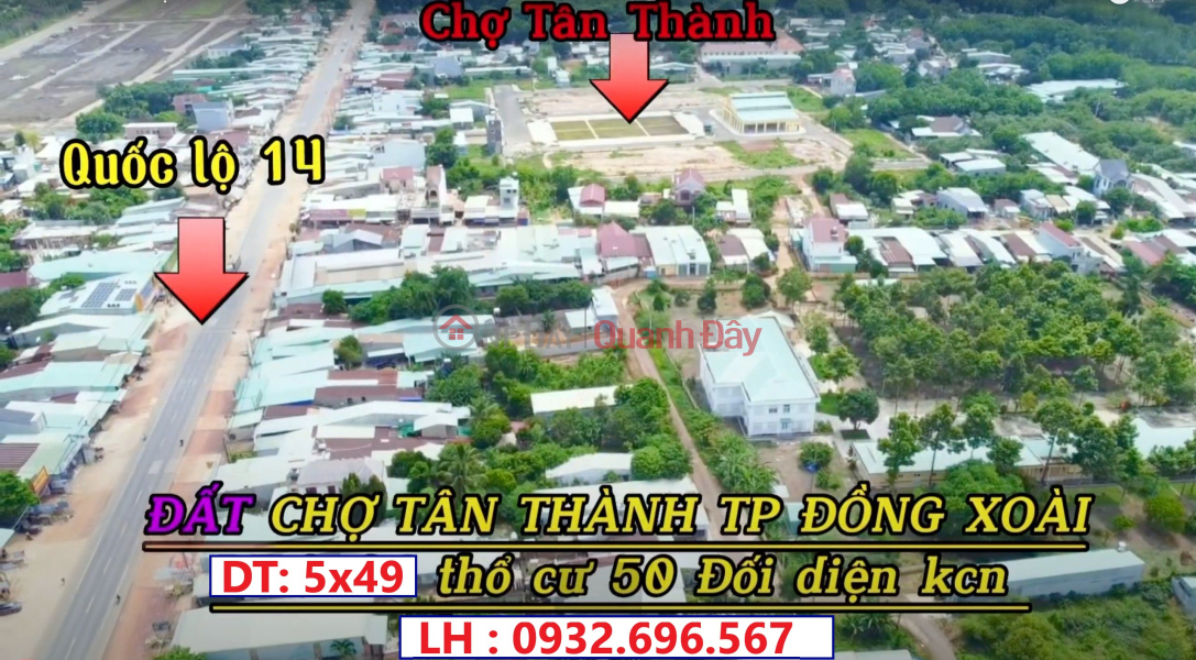Land Right at Tan Thanh Market Opposite Dong Xoai Industrial Park 1 MT Highway 14 The price is outrageous Sales Listings