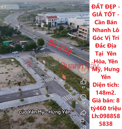 BEAUTIFUL LAND - GOOD PRICE - Need to Sell Quickly Corner Lot in Prime Location in Yen Hoa, Yen My, Hung Yen _0