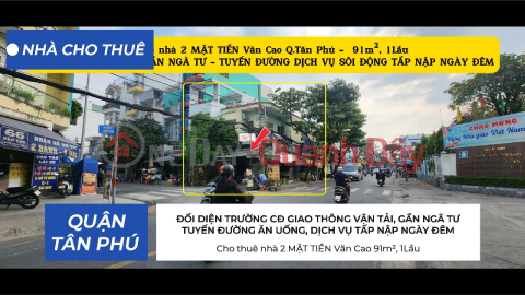 House for rent, 2 street frontages, Van Cao Street, 91m², 1 floor - Opposite the College, near the intersection. _0