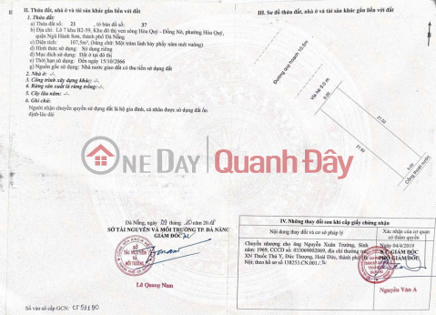 HOT HOT – INVESTMENT GUARANTEED TO PROFIT – OWNER URGENTLY SELLING LAND in Hoa Quy Ward, Ngu Hanh Son District, Da Nang _0