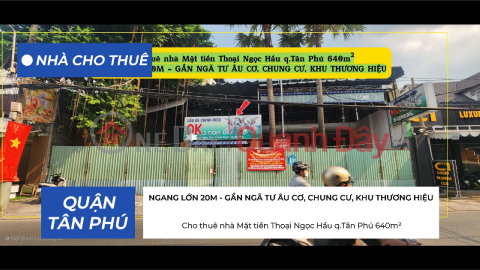 House for rent on Thoai Ngoc Hau street, Tan Phu district, 640m², 20m frontage - next to the intersection. _0