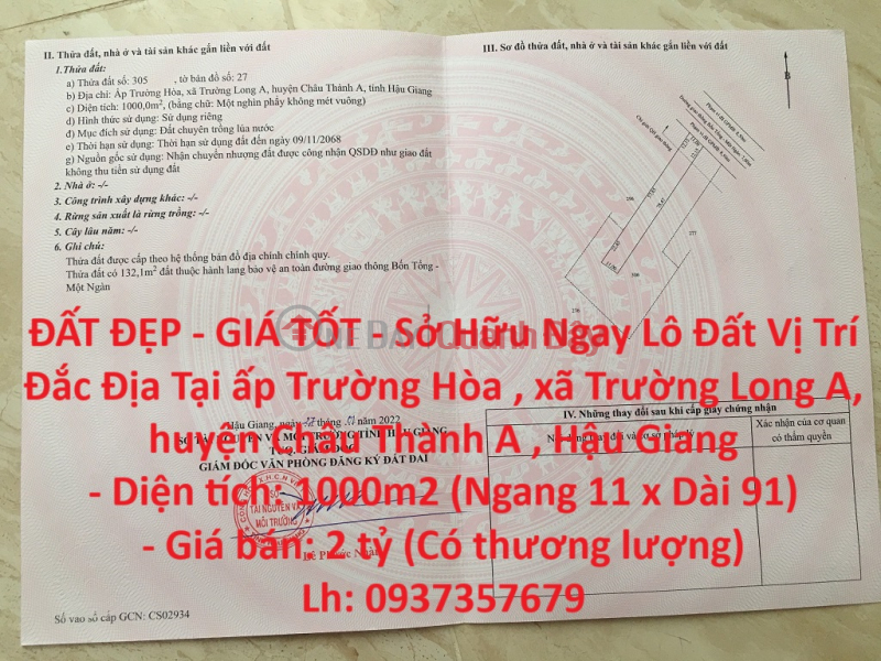 BEAUTIFUL LAND - GOOD PRICE - Own a Land Lot Prime Location In Chau Thanh A - Hau Giang Sales Listings