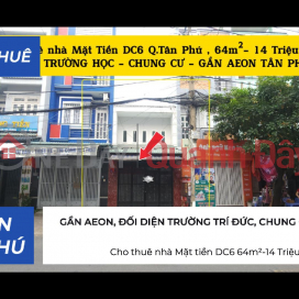 House for rent, DC6 street frontage, 64m² - 14 million VND - Opposite school and apartment building. _0