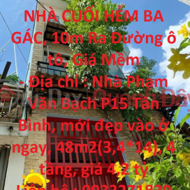 CẦN BÁN GẤP CĂN NHÀ CUỐI HẺM BA GÁC, 10m Ra Đường ô tô, Giá Mềm _0