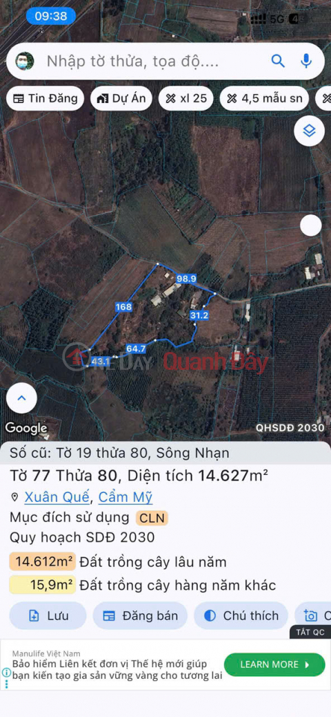 PRIME LAND – GREAT PRICE – OWNER URGENTLY SELLING PLOT OF LAND – Song Nhan Commune – Cam My District – Dong Nai Province _0