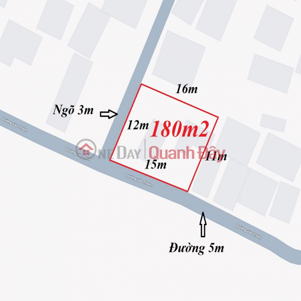 Land for building a villa in Thuan An, Hanoi. 180m2, 15m frontage, 5m wide road, open view. Price: 12 billion VND (negotiable). Contact: 0989894845 Sales Listings