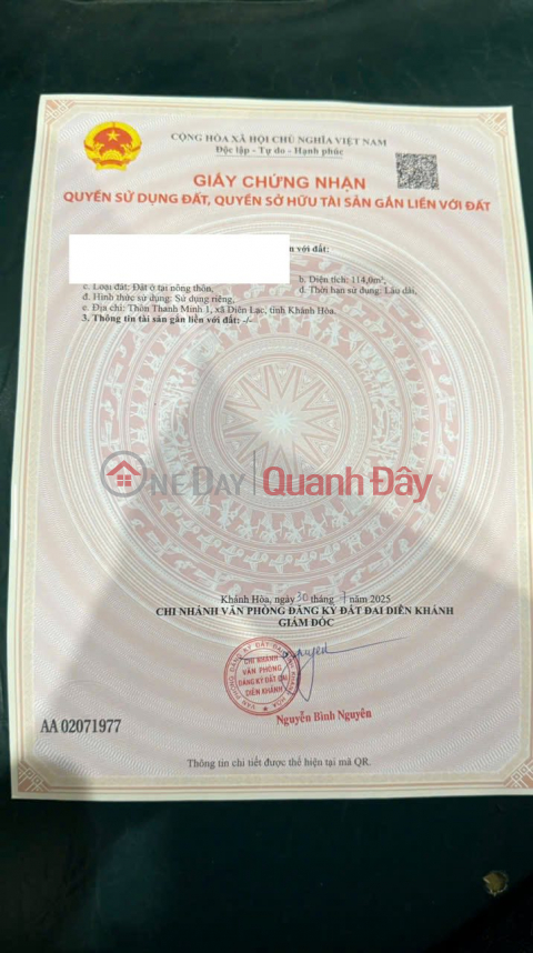 Selling lot on group 4, Dien Lac, car road, price only 820 million (negotiable) _0