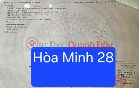 Bán đất đường Hoà Minh 28- Biển Nguyễn Tất Thành _0