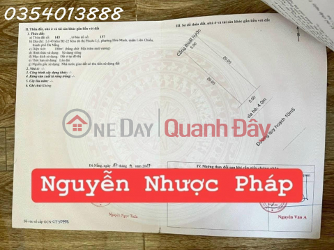 Selling a pair of 200m2 land lots fronting Nguyen Nhuoc Phap street, 10m5 street, Phuoc Ly urban area. _0