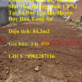 Owner Sells 84.3m2 of Land Fronting National Highway N2 in Duc Lap Ha Commune, Duc Hoa, Long An _0