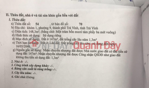 CHÍNH CHỦ CẦN BÁN NHANH Lô Đất Vị Trí Đẹp Tại TP Trà Vinh - Giá Cực Rẻ _0