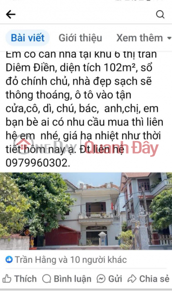 Property Search Vietnam | OneDay | Nhà ở, Niêm yết bán, CHÍNH CHỦ Cần Bán Nhanh CĂN NHÀ ĐẸP TDP Số 6 Diêm Điền, TT Diêm Điền, Thái Bình