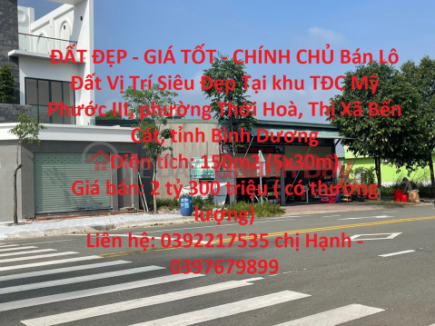 ĐẤT ĐẸP - GIÁ TỐT - CHÍNH CHỦ Bán Lô Đất Vị Trí Siêu Đẹp Tại Bến Cát, Bình Dương _0