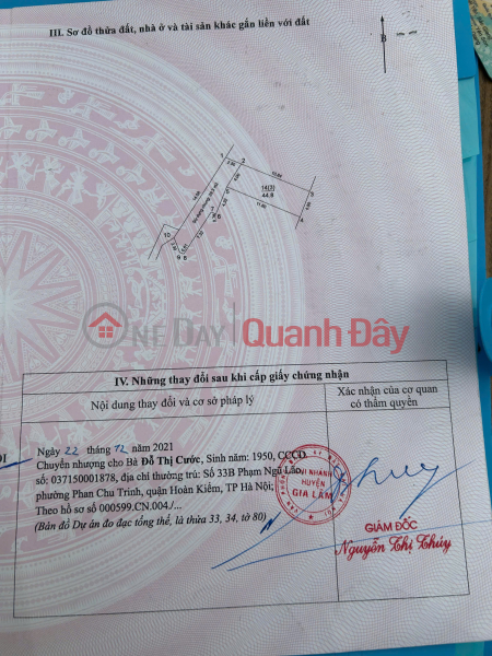 CHÍNH CHỦ CẦN BÁN 45 M2 ĐẤT XÃ THUẬN AN - GIA LÂM, GIÁ NHỈNH 2.X TỶ, LH 0985865658 Niêm yết bán