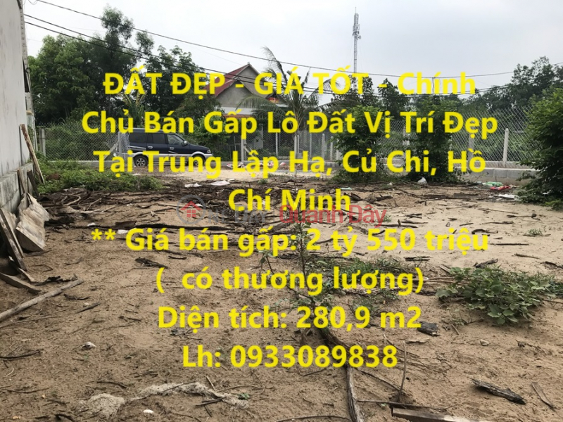 BEAUTIFUL LAND - GOOD PRICE - Owner Urgently Sells Land Lot in Nice Location at Trung Lap Ha, Cu Chi, Ho Chi Minh Sales Listings